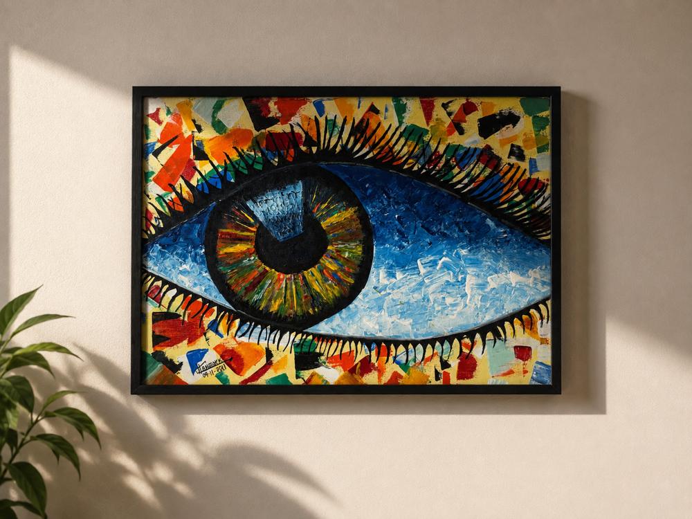 Acrylic eye, painted by me
