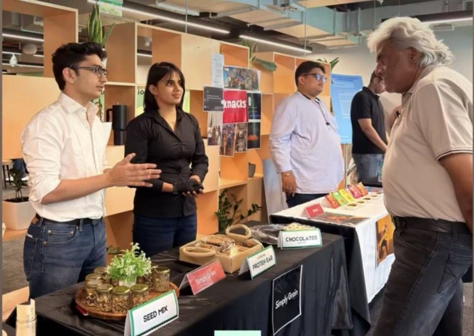 The stall, with a visiting guest