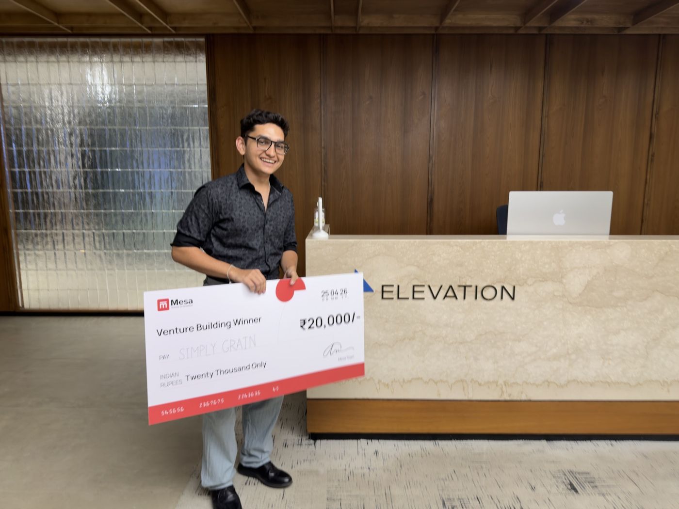 Mesa cheque for SimplyGrain